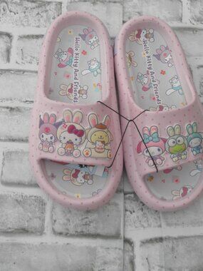 NEW by HELLO KITTY & FRIENDS EASTER, WOMEN'S SLIDES, SANDALS, PINK SIZE 10 MED.